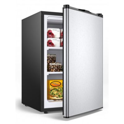 Costway 3 Cubic Feet Compact Upright Freezer with Stainless Steel Door