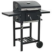Stock Preferred Charcoal-Fueled BBQ Grill with Bottom Shelf in Black