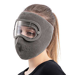 Elegant Choise Fleece Warm Winter Balaclava Face Mask With Anti-Fog Goggles, Gray