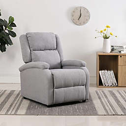 vidaXL TV Recliner Chair Light Gray Fabric