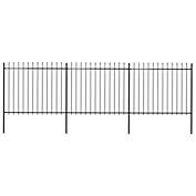 Home Life Boutique Garden Fence with Spear Top Steel 200.8"x59.1" Black