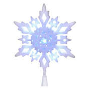 Kurt Adler 10 Lighted White Snowflake Christmas Tree Topper - Cool White LED Lights