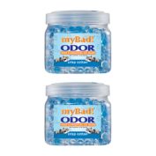 My Bad! Odor Eliminator Gel Beads 12 Oz - Crisp Cotton (2 Pack) Air Freshener - Eliminates Odors In Bathroom, Pet Area, Closets