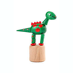 Dregeno Kids Decorative Green Dinosaur Push Toy - 3.5"H x 1.175"W x 3"D