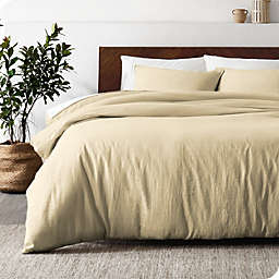 Bare Home Linen Duvet Cover and Sham Set - Premium Ultra-Soft Linen - Hypoallergenic, Easy Care (King/California King, Natural)