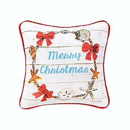 C&F Home Merry Christmas Shell Wreath Printed & Woven Petite Pillow