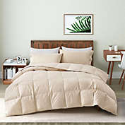 Unikome All Season White Goose Fiber Comforter Organic Cotton Fabric in White, Full/Queen