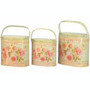 Dolce Mela French Country Planters Vintage Metal Decorative Containers & Flower Pots (Set Of 3)