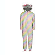 Sleep On It Girls Ombre Koala Bear Zip-Up Hooded Sleeper Pajama with Built Up 3D Character Hood