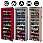 Kitcheniva Portable Shoe Rack 9 Shelf Storage Closet Home Organizer,  Brown