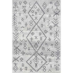 nuLOOM Paige Machine Washable Moroccan Motif Area Rug, Gray, 5'x7'6