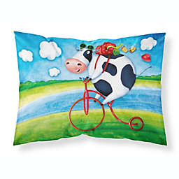 Caroline's Treasures Cow riding Bicycle Fabric Standard Pillowcase 30 x 20.5
