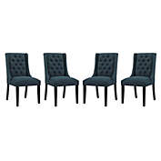 Modway Furniture Baronet Dining Chair Fabric Set of 4, Azure