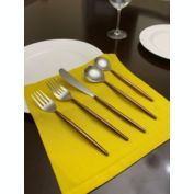 Vibhsa Hammered Stainless Steel Flatware 30 Pieces Set Brown