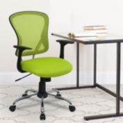 Flash Furniture Alfred Mid-Back Green Mesh Swivel Task Office Chair with Chrome Base and Arms