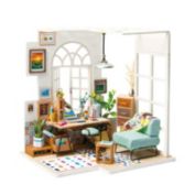 Robotime DIY Studio House with Furniture - Soho Time - Wooden Miniature Kits - Birthday Gift For Children, Girls