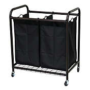 Slickblue Bronze Laundry Hamper Cart with 2 Black Sorter Bags