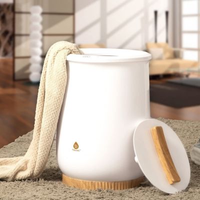 Pursonic Bucket Style Towel Warmers, Luxury Bucket Towel Warmer, Large Towel Warmer for Bathroom, Auto Shut Off, Fits Up to Two 40"X70" Oversized Towels, Bathrobes, Blankets, PJ&#39;s and More, White