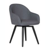 Studio Designs Home Home Dome Swivel Dining / Office Chair with Arms in Charcoal Grey