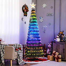Gymax 6FT Retractable Smart Celebration Christmas Tree Pop-Up Decor w/ 282 LED Lights
