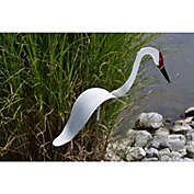 Outdoor Living and Style 24" White and Black Crane Garden Stake