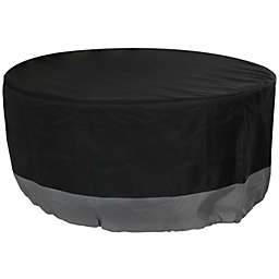 Sunnydaze Round 2-Tone Outdoor Fire Pit Cover - Gray/Black - 30-Inch