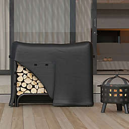Regal Flame Heavy Duty Indoor Outdoor Black Water Resistant Firewood Log Rack Cover, 4 Foot