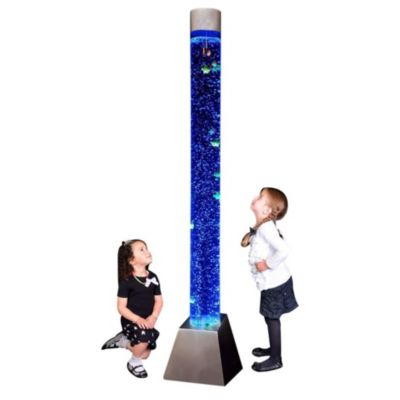 Interactive Sensory Aquarium Bubble Tube with Stainless Steel Safety Base 6-ft Square