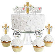 Big Dot of Happiness Religious Easter - Dessert Cupcake Toppers - Christian Holiday Party Clear Treat Picks - Set of 24