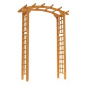 Outsunny 8' Wood Garden Arbor Arch with Trellis Wall for Climbing & Hanging Plants, Decor for Party, Weddings, Birthdays & Backyards