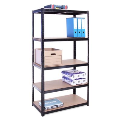 Garage Shelving Units  71 x 35 x 18 inches   Heavy Duty Racking Shelves for Storage - 1 Bay, Black 5 Tier (400 lbs Per Shelf), 2000 lbs Capacity   for Workshop, Shed, Office   5 Year Warranty