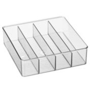 mDesign Plastic Kitchen Pantry Food Storage Organizer Bin, 4 Sections