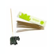 Global Crafts Handmade Elephant Soapstone Incense Holder with Stick Incense