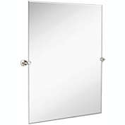 Hamilton Hills 30x40 inch Pivot Wall Mirror Including Brushed Chrome Rounded Wall Brackets