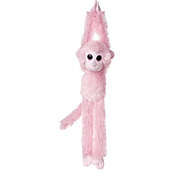Aurora 24&quot; Colorful Hanging Chimp Plush Stuffed Animal Monkey, Light Pink