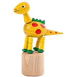 Dregeno Kids Decorative Yellow Dinosaur Push Toy - 3.5"H x 1.175"W x 3"D