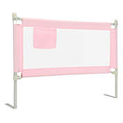 Costway 57 Inch Toddlers Vertical Lifting Baby Bed Rail Guard with Lock-Pink