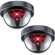 Kitcheniva 3-Pack Dummy Camera Fake Security CCTV Dome Camera with Flashing Red LED Light