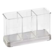 mDesign Plastic Cutlery Storage Organizer Caddy Bin, 3 Section