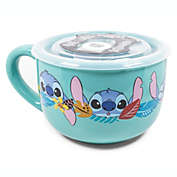 Lilo & Stitch Aloha Ceramic Soup Mug Bowl With Vented Lid   Official Disney Kitchen Accessories   Kawaii Kitchen Gifts, Oversized Coffee Mug For Home Bar Set   Holds 24 Ounces