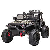 Aosom Kids Ride On Car 12V Battery-Powered Electric Truck with Wide Seat, Parent Remote Control & Bluetooth Music, Camo