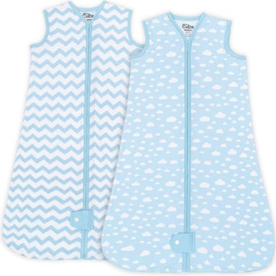 Sleep Bag, Sack for Baby, 2 Pack, Breathable Wearable Blanket Swaddle for Newborns and Toddlers, Cute and Comfortable Onesie, Cotton Softness by Comfy Cubs (Blue, Large)