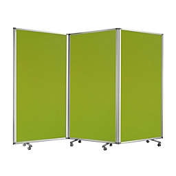 Screen Gems Contemporary Freestanding 3 Panel Olive Screen Room Divider with Rolling Casters
