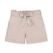 Hope & Henry Girls&#39; Linen Pull-On Paperbag Shorts (Stone Linen, 12-18 Months)