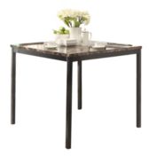 Lexicon 4 Seater Counter Height Dining Table with Faux Marble Top, Metal Frame