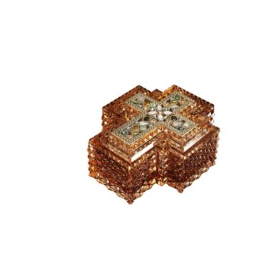 Icy Giftware Set of 4 Amber Cross Shaped Decorative Music Jewelry Box