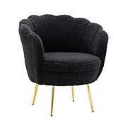 KARAT HOME Ricardo Barrel Chair-BLACK