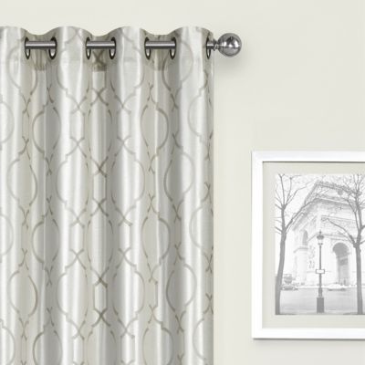 2 Pack Geo Trellis Sheer Embroidered Grommet Curtains Assorted Colors & Sizes 