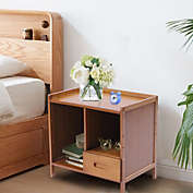 Stock Preferred Bedroom Nightstand Sofa End Bedside Table With Drawer Storage Shelf Bamboo