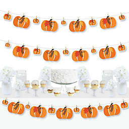 Big Dot of Happiness Fall Pumpkin - Halloween or Thanksgiving Party DIY Decorations - Clothespin Garland Banner - 44 Pieces